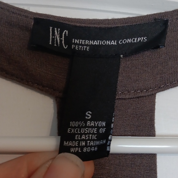 Women's INC Brown & White Sundress with Beading & Ruching, Size Small - Picture 5 of 5